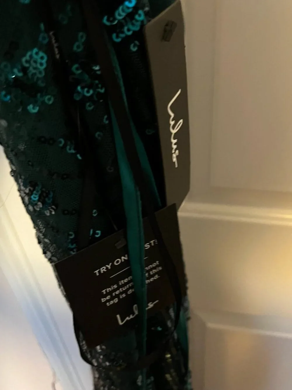 Lulus Photo Finish Forest Green Sequin Lace-Up Maxi Dress - Picture 4 of 4